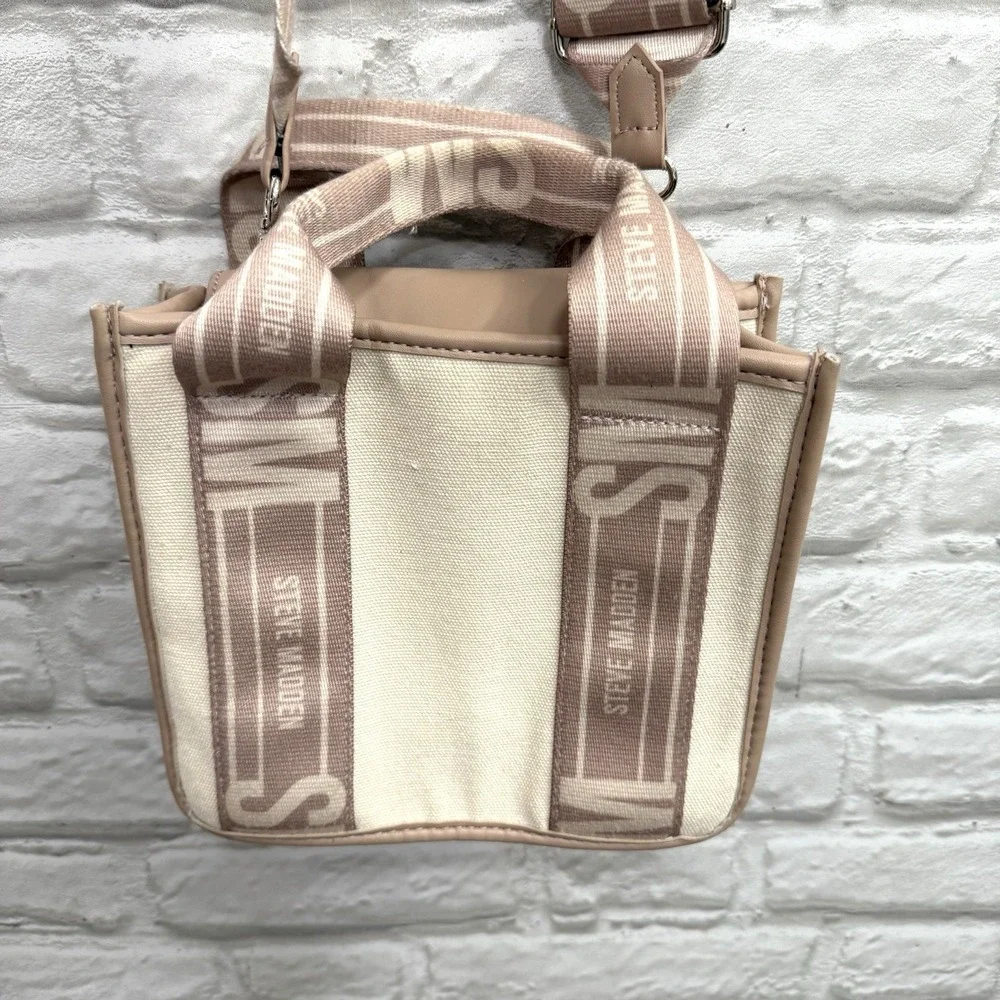 STEVE MADDEN Bwebber Purse Crossbody SMALL Tote Cream Pink Brown Mauve RARE